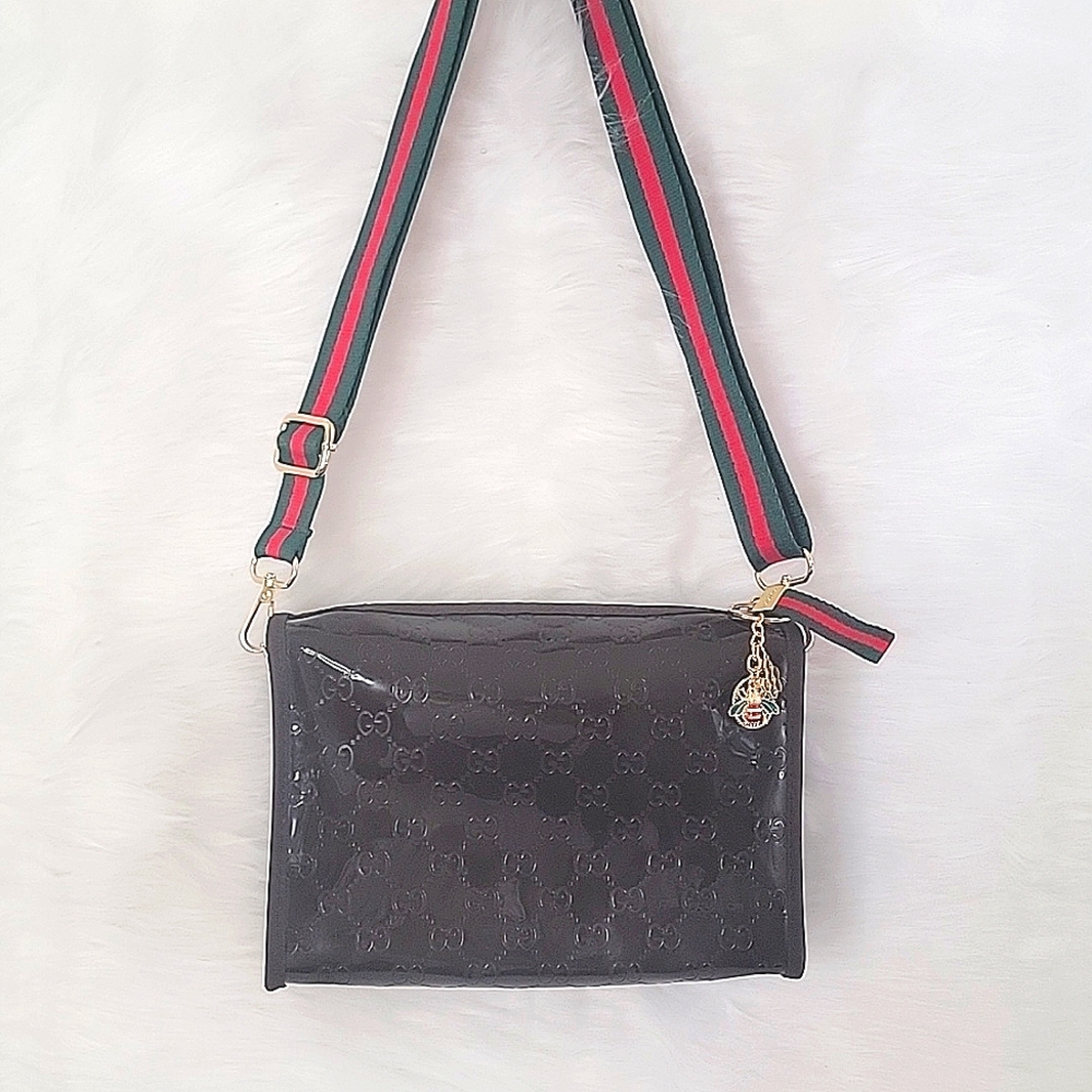 GUCCI POUCH TURNED CROSSBODY WITH CHARMS